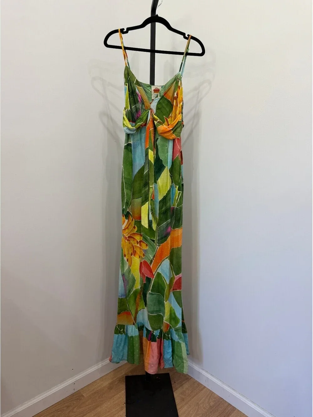 Farm Rio Tropical Print Maxi Dress with Twist Front Detail XS - Picture 1 of 10